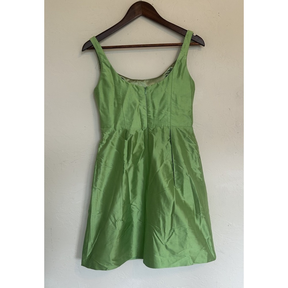 Jenny Yoo Collection Silk Satin Dress Green 4 Party Formal Hoco Boning Retro - Picture 4 of 9